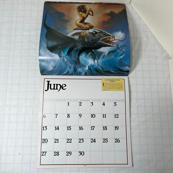 1993 Boris Vallejo Mythology Calendar - Unused same dates again in 2027 /38 - Picture 11 of 16